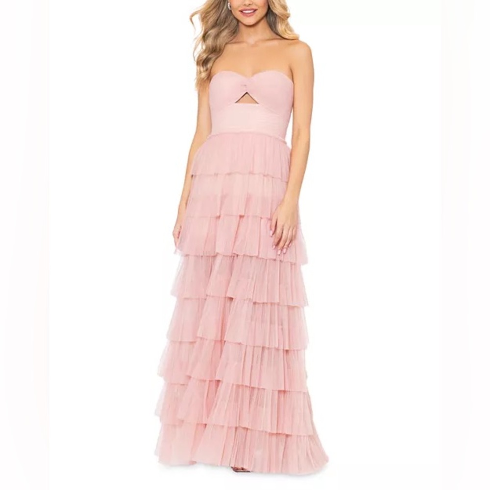 Aqua Pink Ruffled Tiered - Picture 1 of 6